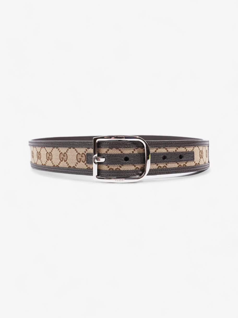 Gucci Gucci GG belt Beige And Ebony GG Supreme / Brown Leather Leather 95cm 38mm Image 1