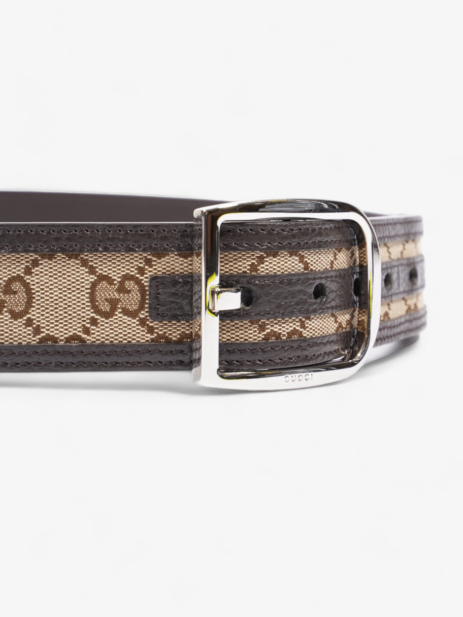 Gucci Gucci GG belt Beige And Ebony GG Supreme / Brown Leather Leather 95cm 38mm Image 3