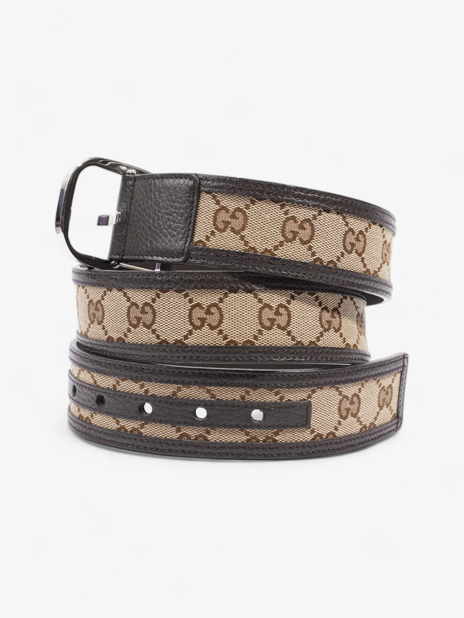 Gucci Gucci GG belt Beige And Ebony GG Supreme / Brown Leather Leather 95cm 38mm Image 5