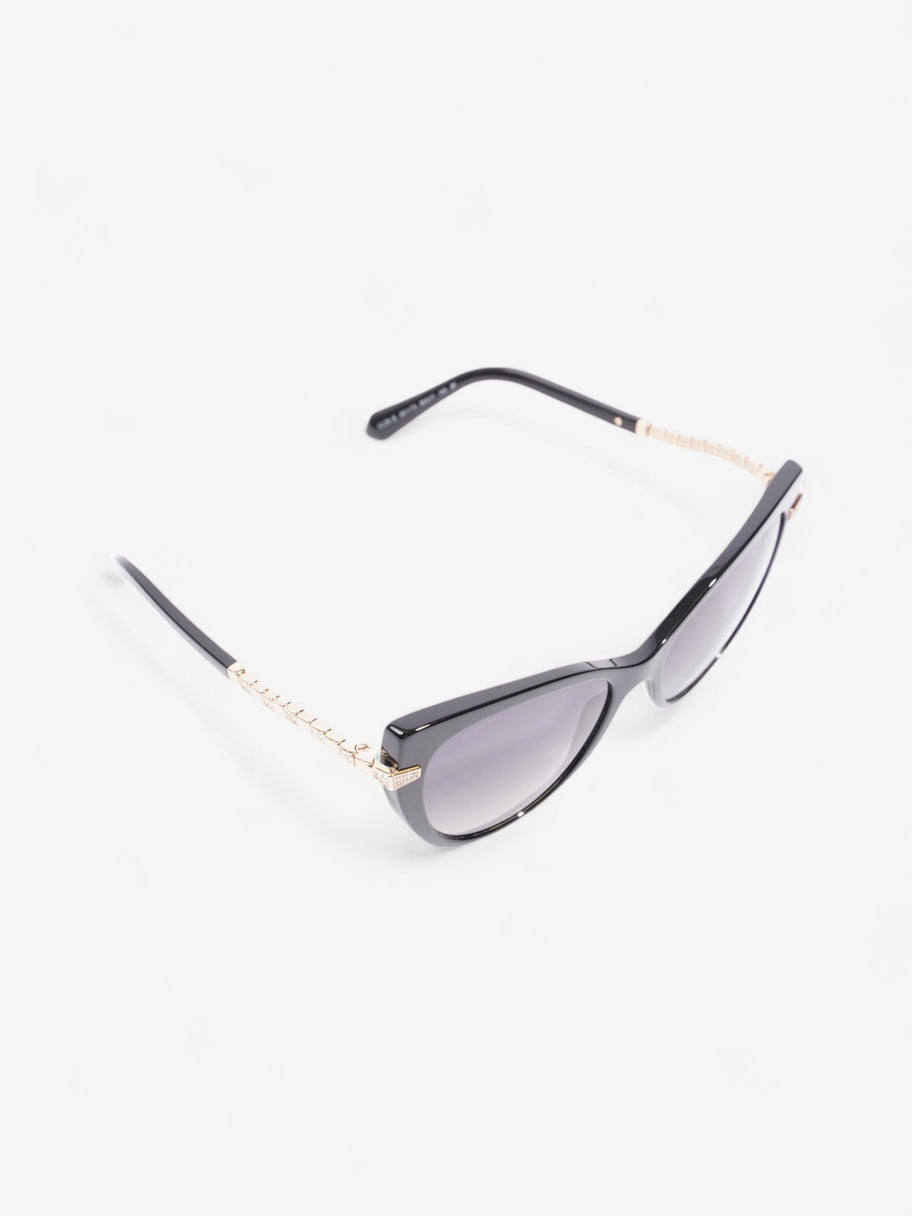 Bvlgari Cat Eye Sunglasses Black / Gold Acetate 140mm Image 6