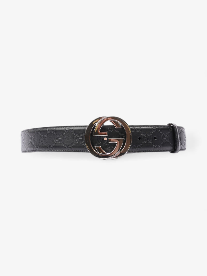  Gucci Blondie Wide Belt Black Leather 105cm / 42