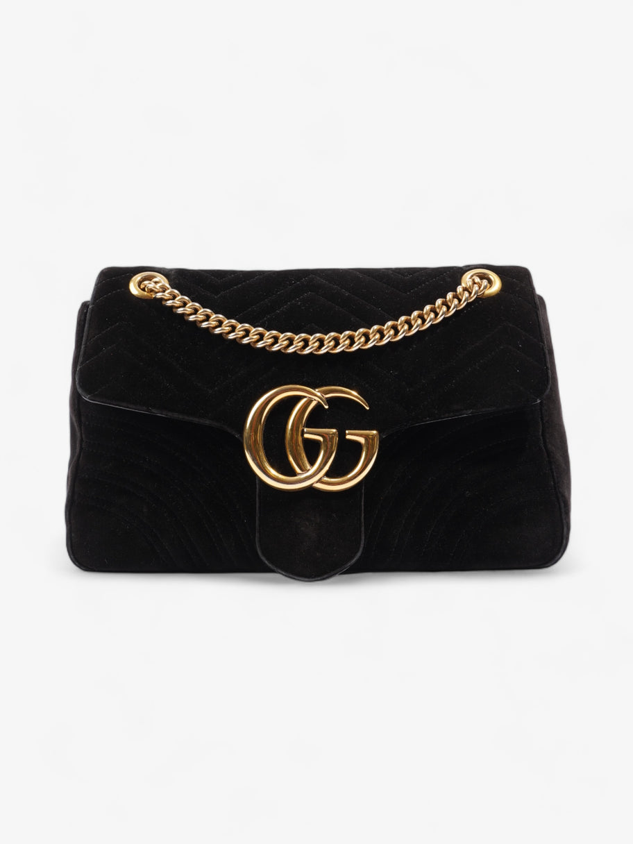 Gucci GG Marmont Flap Black Velvet Medium Image 1