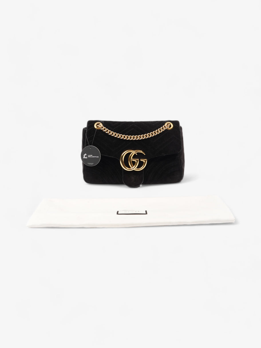 Gucci GG Marmont Flap Black Velvet Medium Image 8