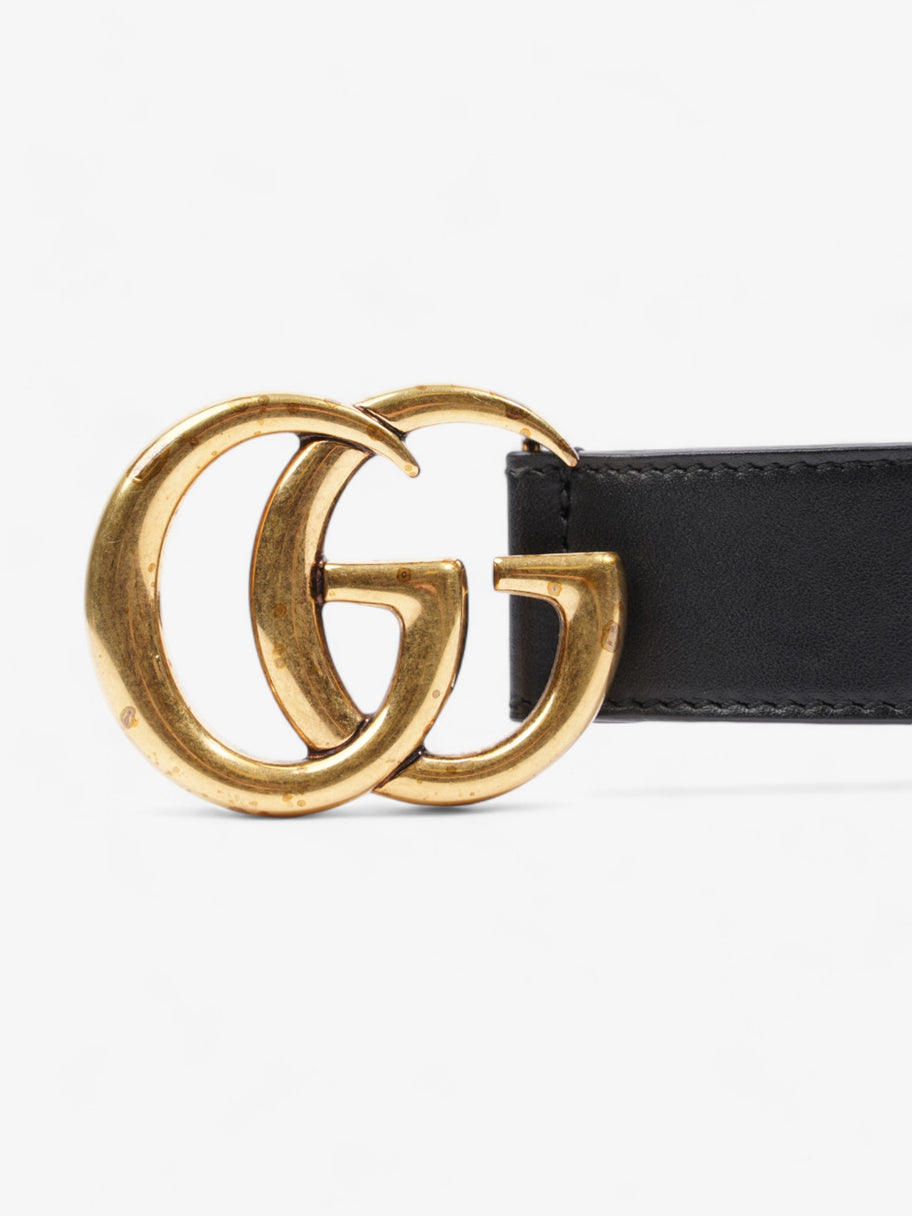 Gucci GG Marmont Thin Belt Black / Gold Leather 85cm / 34