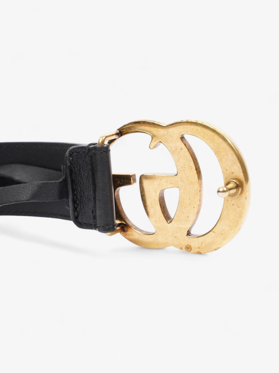 Gucci GG Marmont Thin Belt Black / Gold Leather 85cm / 34