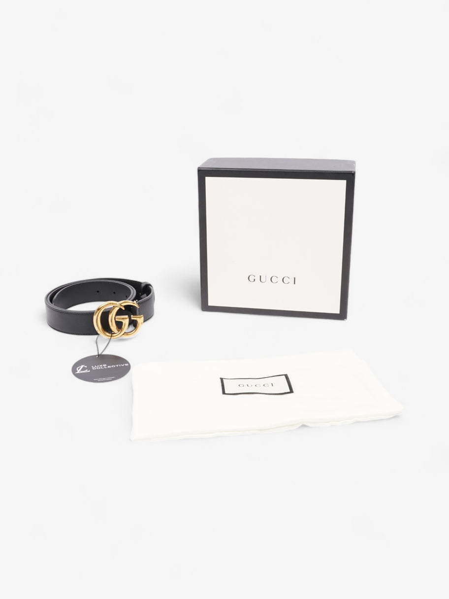 Gucci GG Marmont Thin Belt Black / Gold Leather 85cm / 34