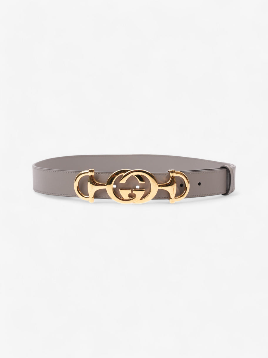 Gucci Horsebit Belt Grey / Gold Leather 85cm / 34