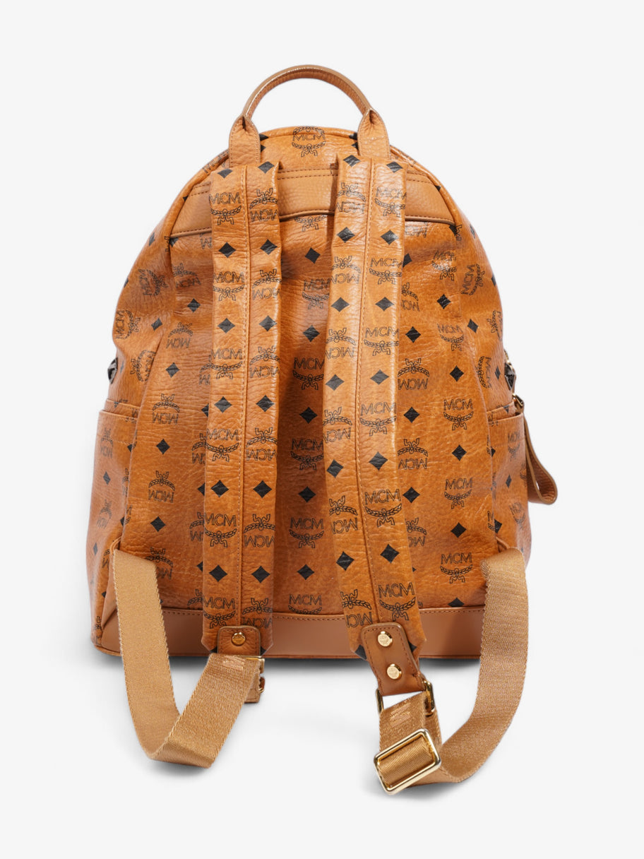 MCM Visetos Studded Tan / Black Leather Medium Image 4