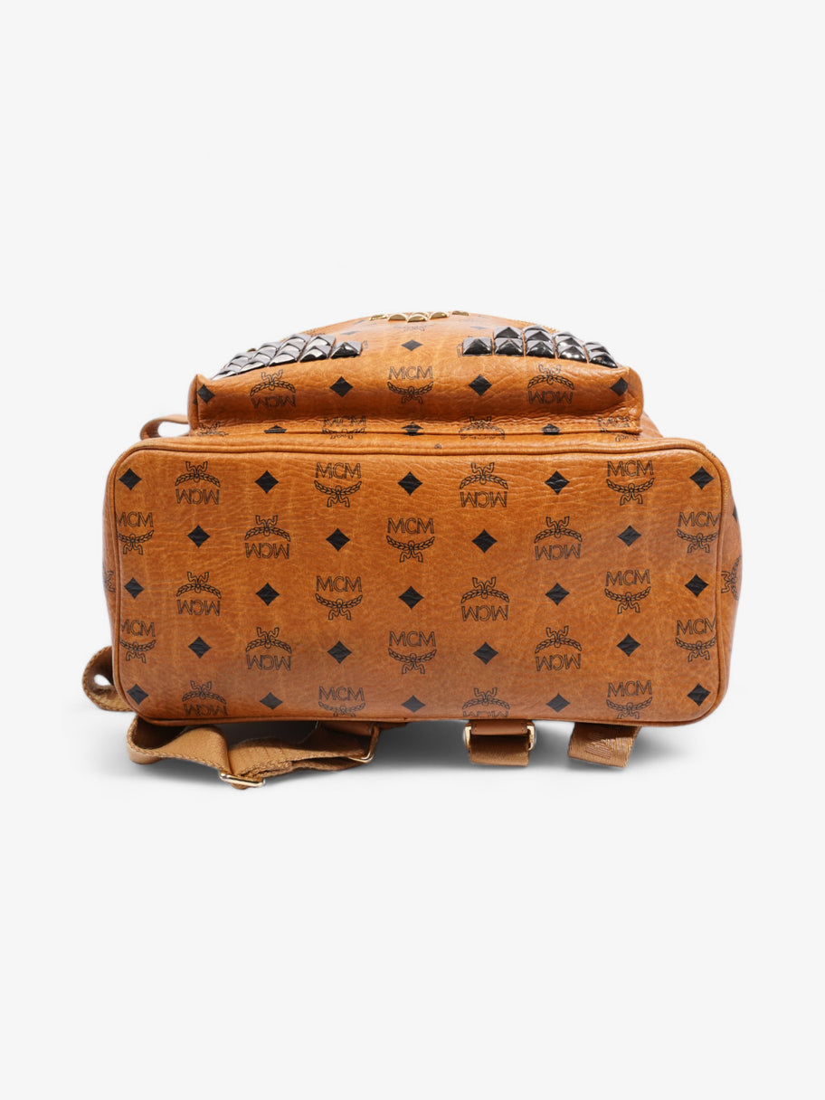 MCM Visetos Studded Tan / Black Leather Medium Image 6