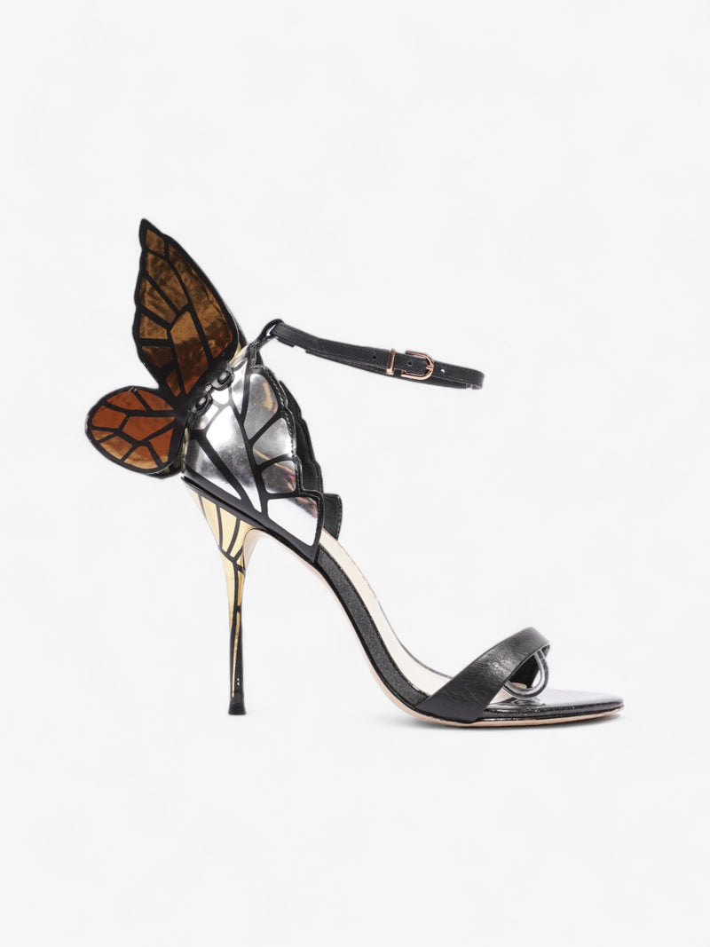  Sophia Webster Chiara 90mm Black / Gold / Silver Leather EU 37.5 UK 4.5