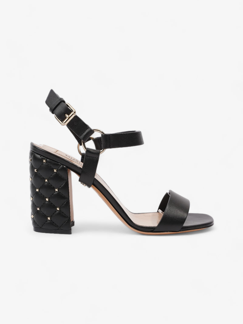  Valentino Rockstud Sandals 80 Black Leather EU 37 UK 4