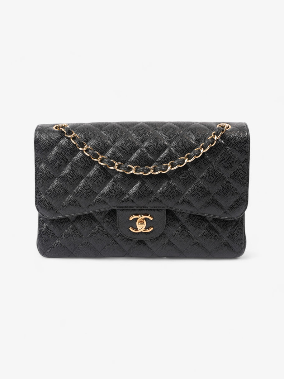 Chanel Classic Double Flap Black Caviar Leather Jumbo Image 1