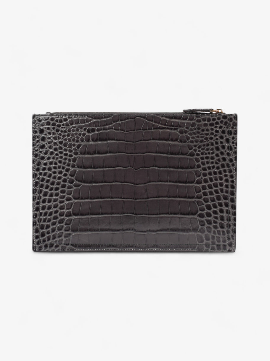 Givenchy Antigona Clutch Grey Embossed Leather Medium Image 4