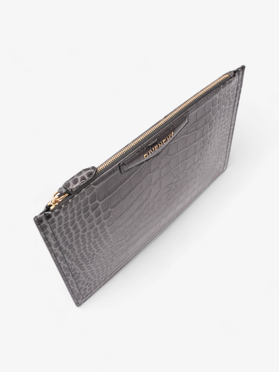 Givenchy Antigona Clutch Grey Embossed Leather Medium Image 7