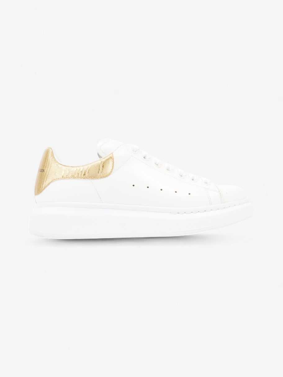 Alexander McQueen Oversized Sneaker White / Gold Metallic Tab Leather EU 40 UK 6 Image 1