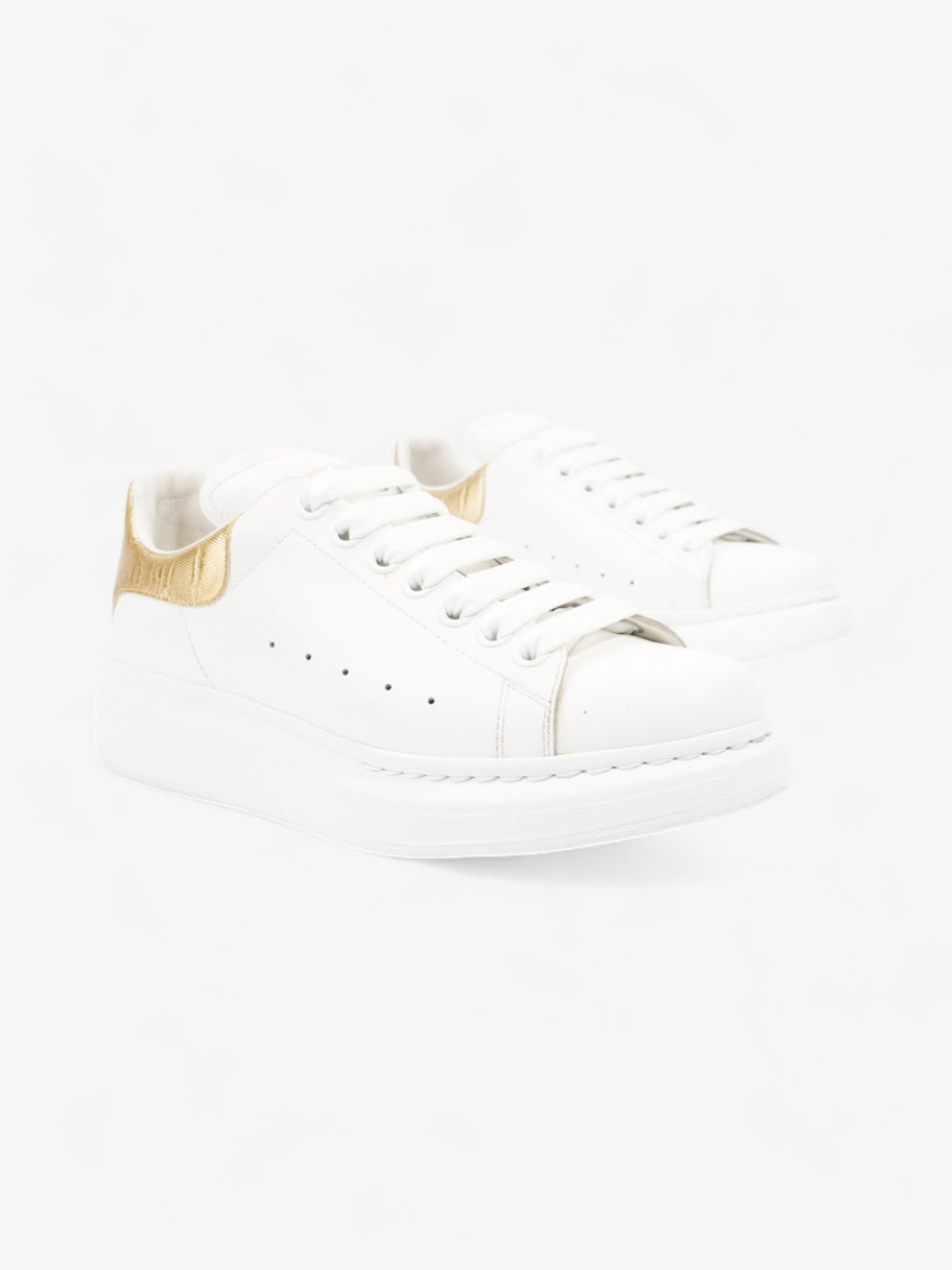 Alexander McQueen Oversized Sneaker White / Gold Metallic Tab Leather EU 40 UK 6 Image 2