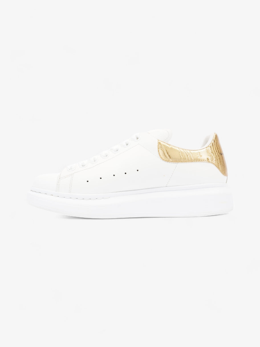 Alexander McQueen Oversized Sneaker White / Gold Metallic Tab Leather EU 40 UK 6 Image 3