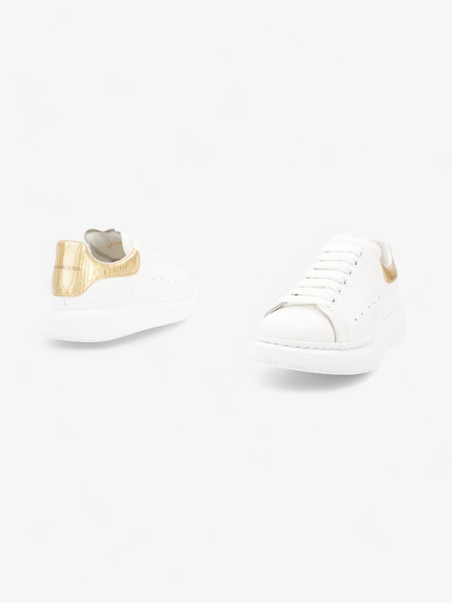 Alexander McQueen Oversized Sneaker White / Gold Metallic Tab Leather EU 40 UK 6 Image 9