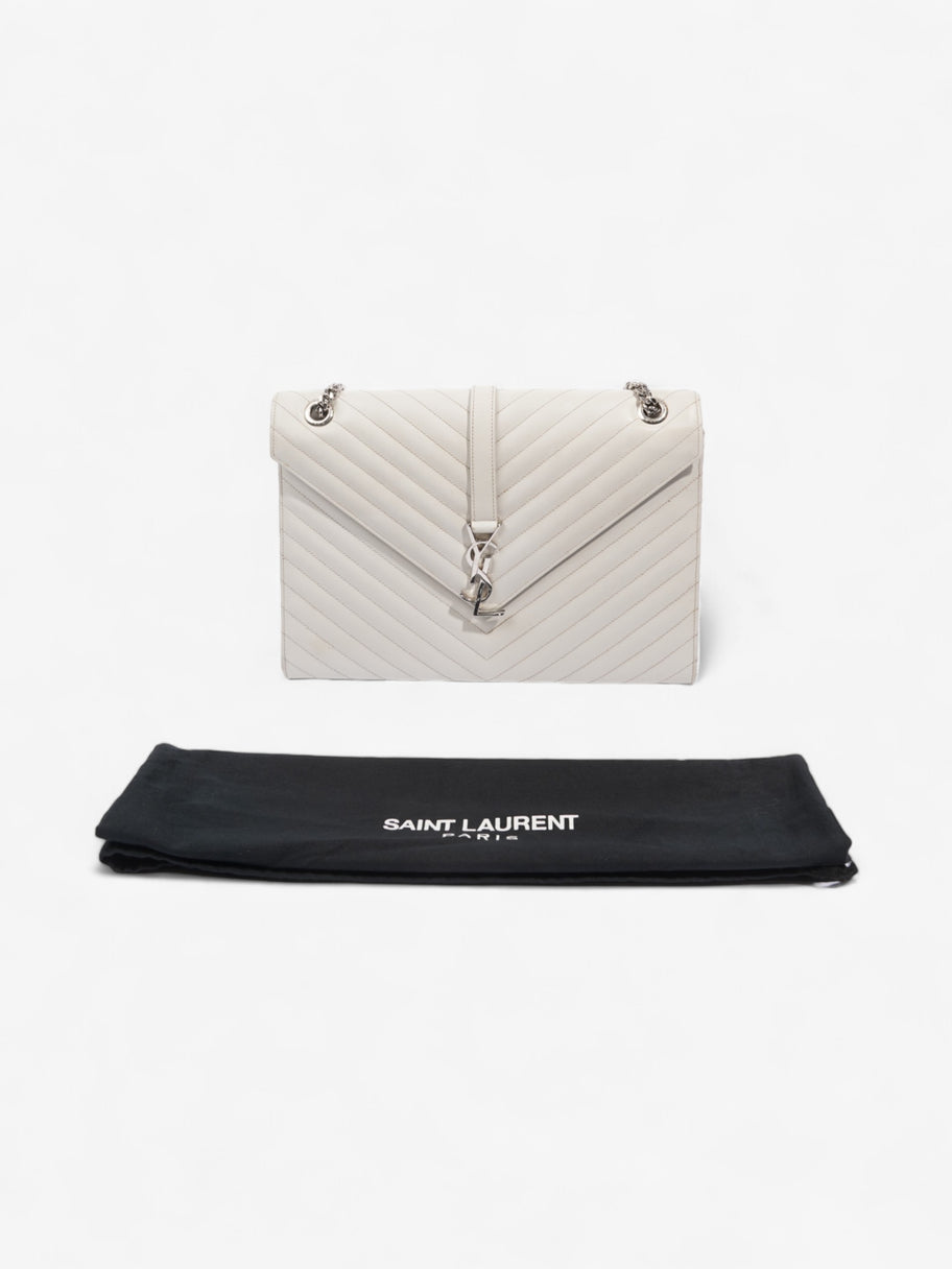 Saint Laurent Envelope Grey Leather Large Image 11