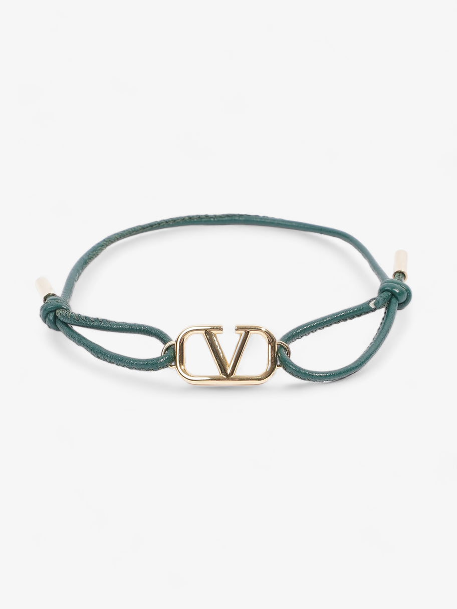 Valentino VLogo Signature Leather Cord Green / Gold Cotton Image 1