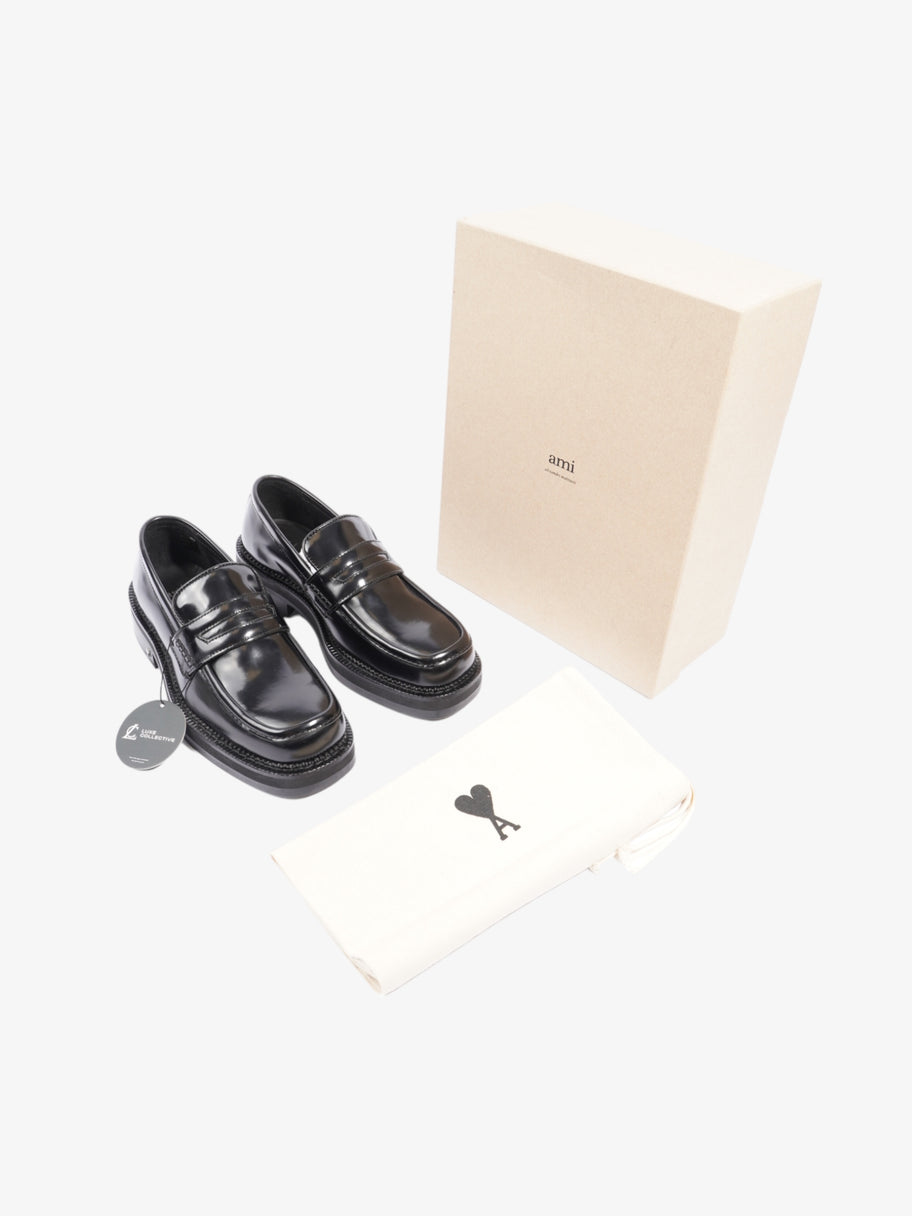 Square-toe Polished Loafers Black Calfskin Leather EU 40 UK 7 Image 10