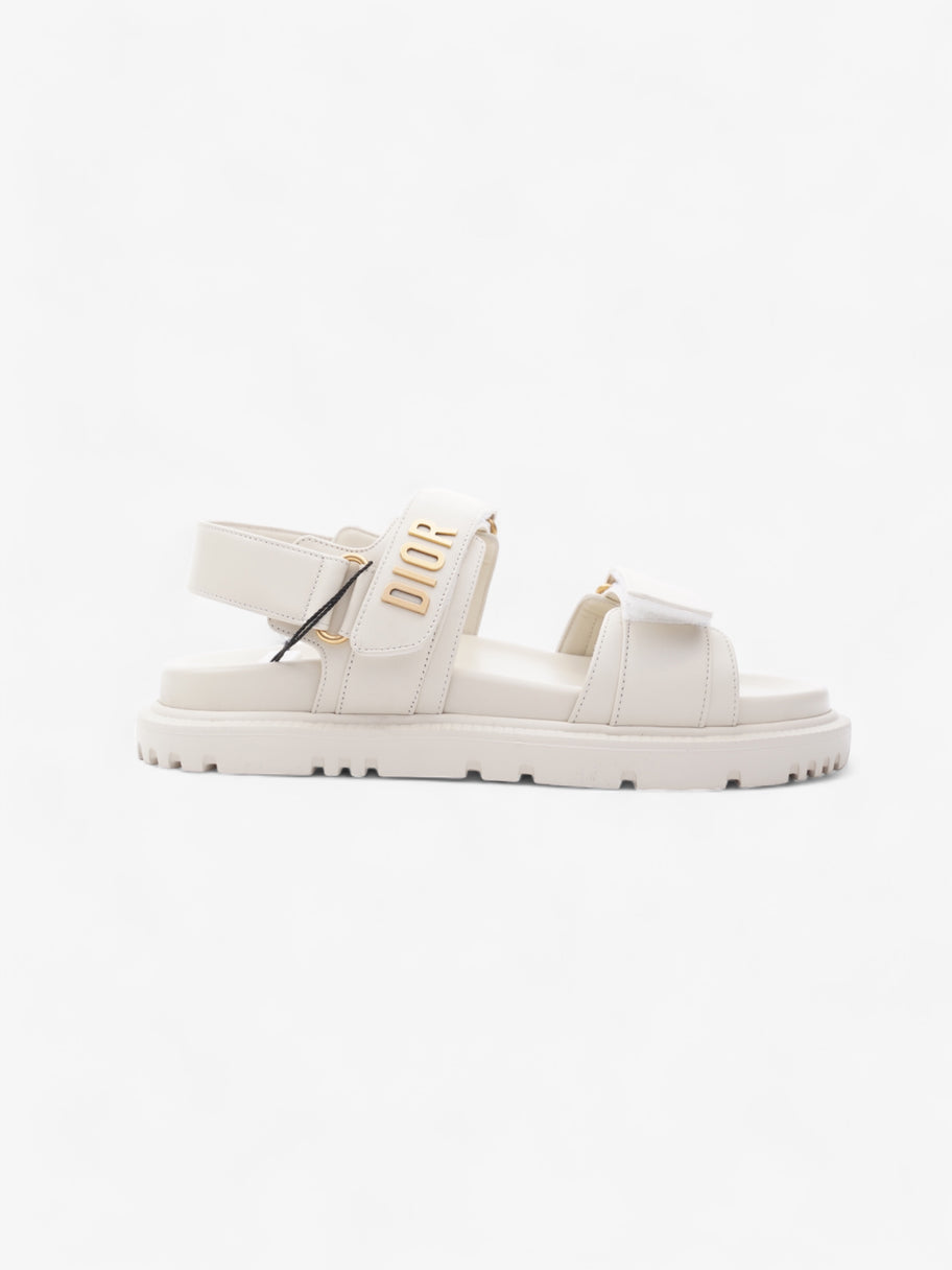 Christian Dior Dioract Sandals Cream Leather EU 38 UK 5 Image 1