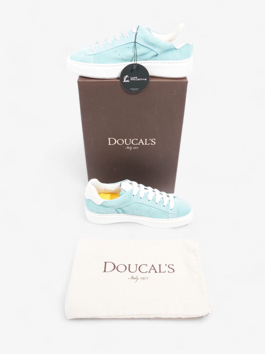 Doucal's Low Top Sneakers Aqua / White Suede EU 37 UK 4 Image 9