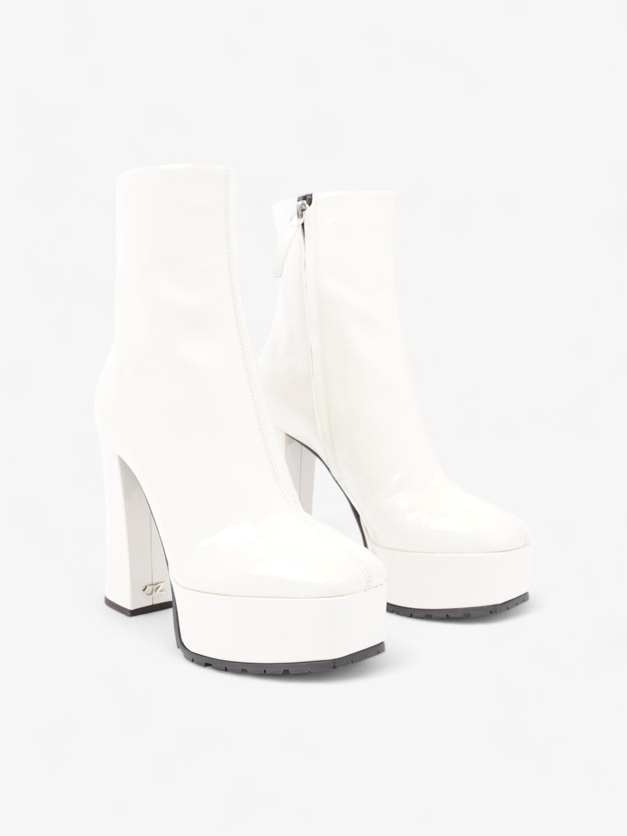 Giuseppe Zanotti Platform Heeled Boots 120mm White Patent Leather EU 36 UK 3 Image 2