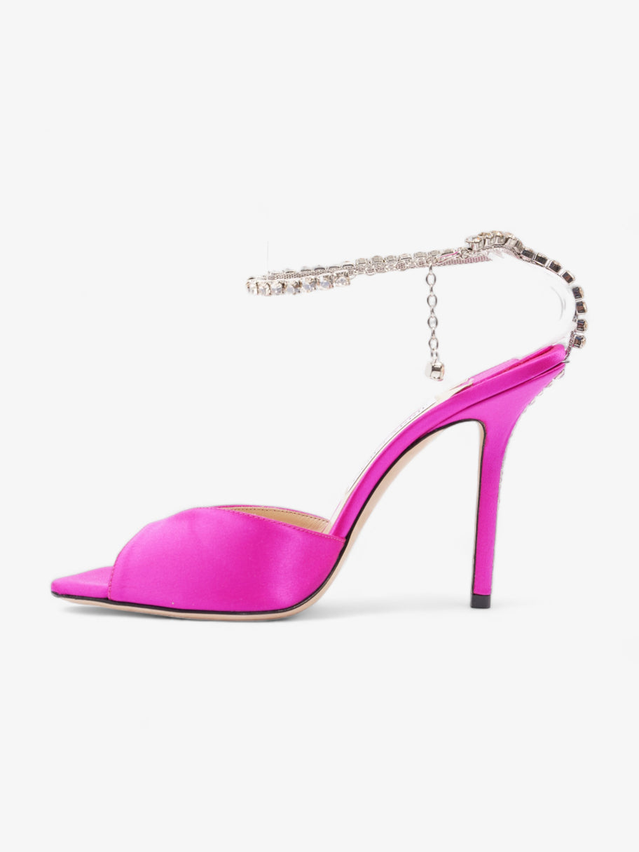 Jimmy Choo Saeda Sandal 100 100mm Pink Satin EU 39 UK 6 Image 3