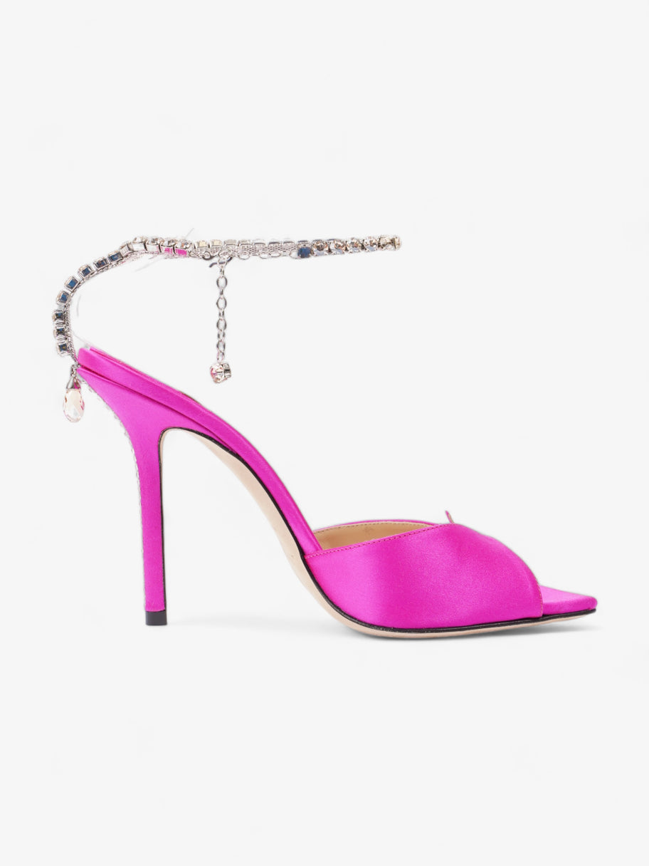 Jimmy Choo Saeda Sandal 100 100mm Pink Satin EU 39 UK 6 Image 4