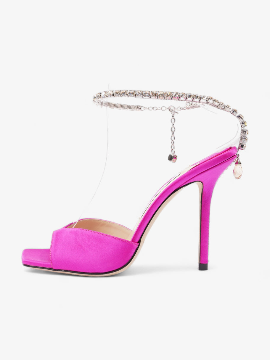 Jimmy Choo Saeda Sandal 100 100mm Pink Satin EU 39 UK 6 Image 5