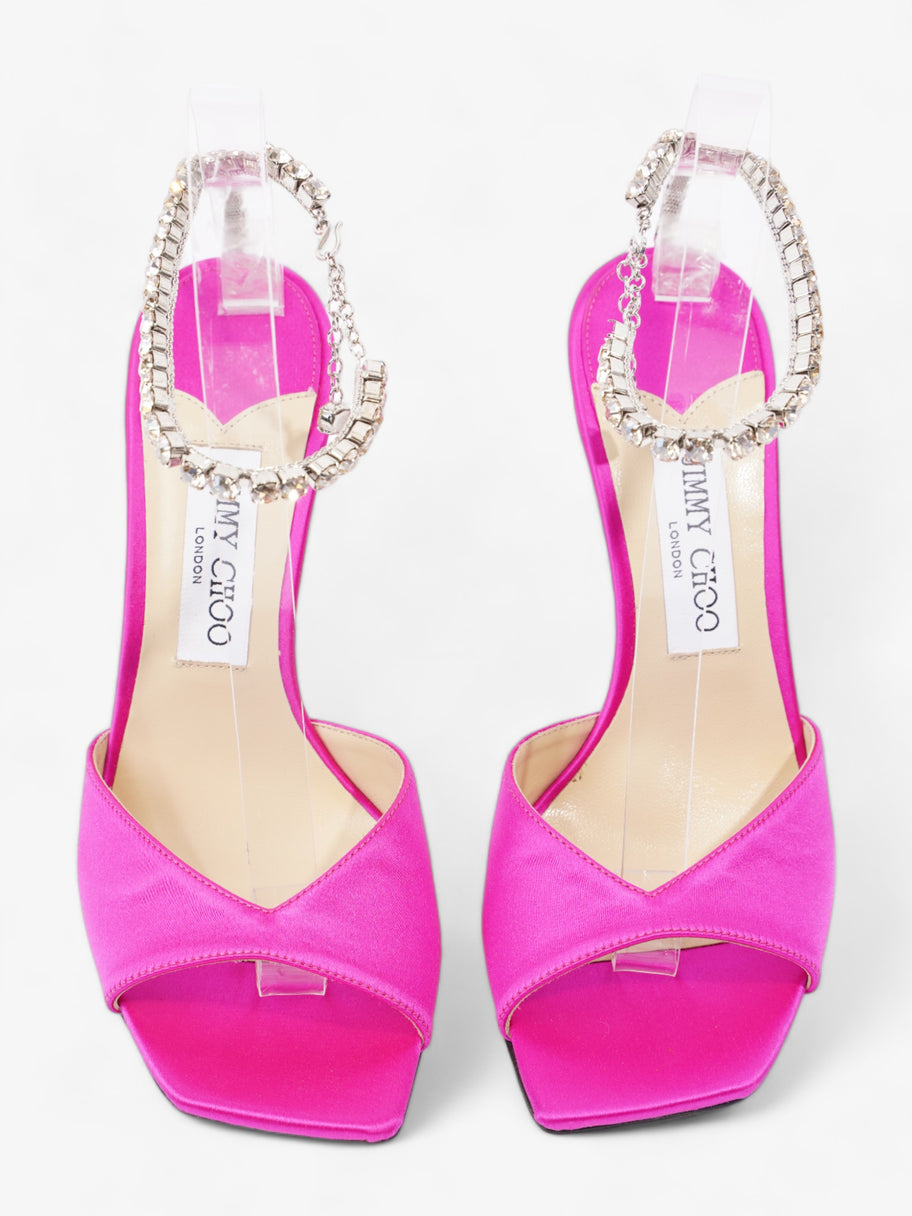 Jimmy Choo Saeda Sandal 100 100mm Pink Satin EU 39 UK 6 Image 7