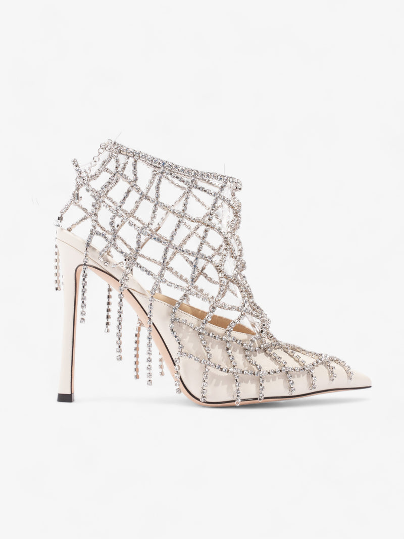  Jimmy Choo Scotty 110 100mm White / Crystal Leather EU 37 UK 4