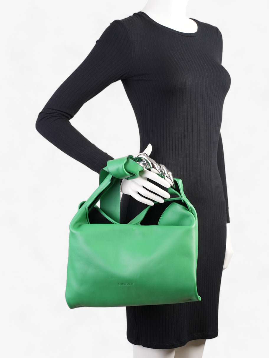 JW Anderson Chain Hobo Bag Green Leather Small Image 2