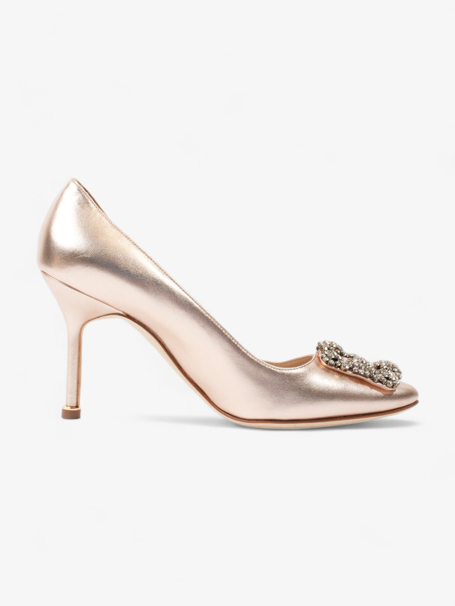 Manolo Blahnik Hangisis Crystal Embelished Heels 90mm Copper Leather EU 36 UK 3 Image 4