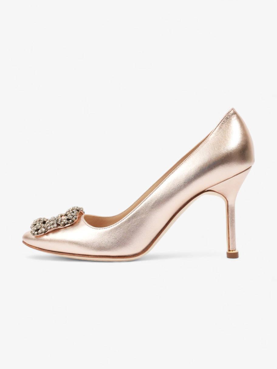 Manolo Blahnik Hangisis Crystal Embelished Heels 90mm Copper Leather EU 36 UK 3 Image 5