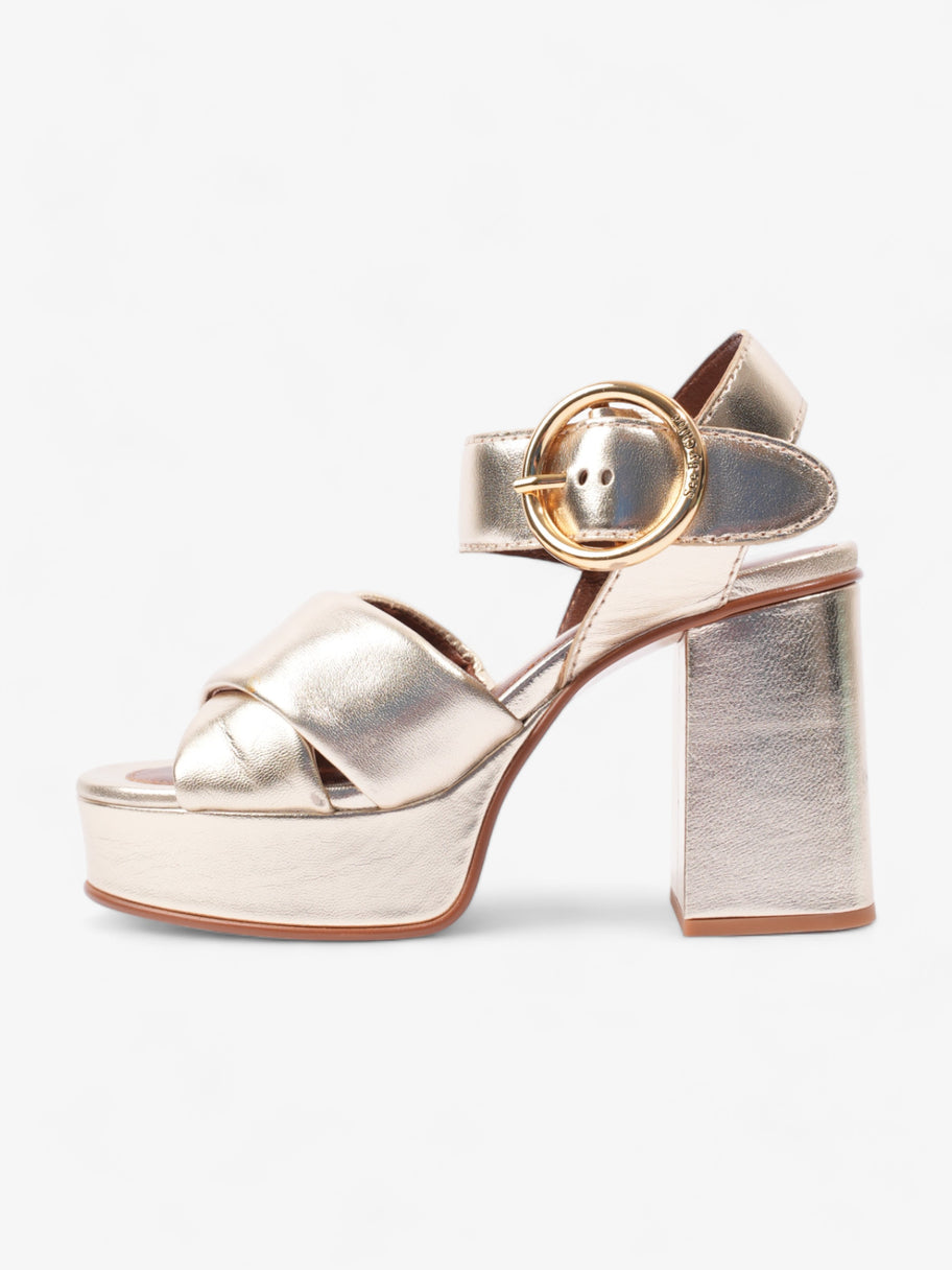 Lyna Platform Sandals 90mm Gold Leather EU 35 UK 2 Image 5