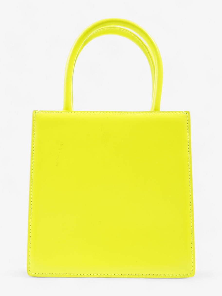 Self Portrait Mini Bow Neon Yellow Calfskin Leather Image 4