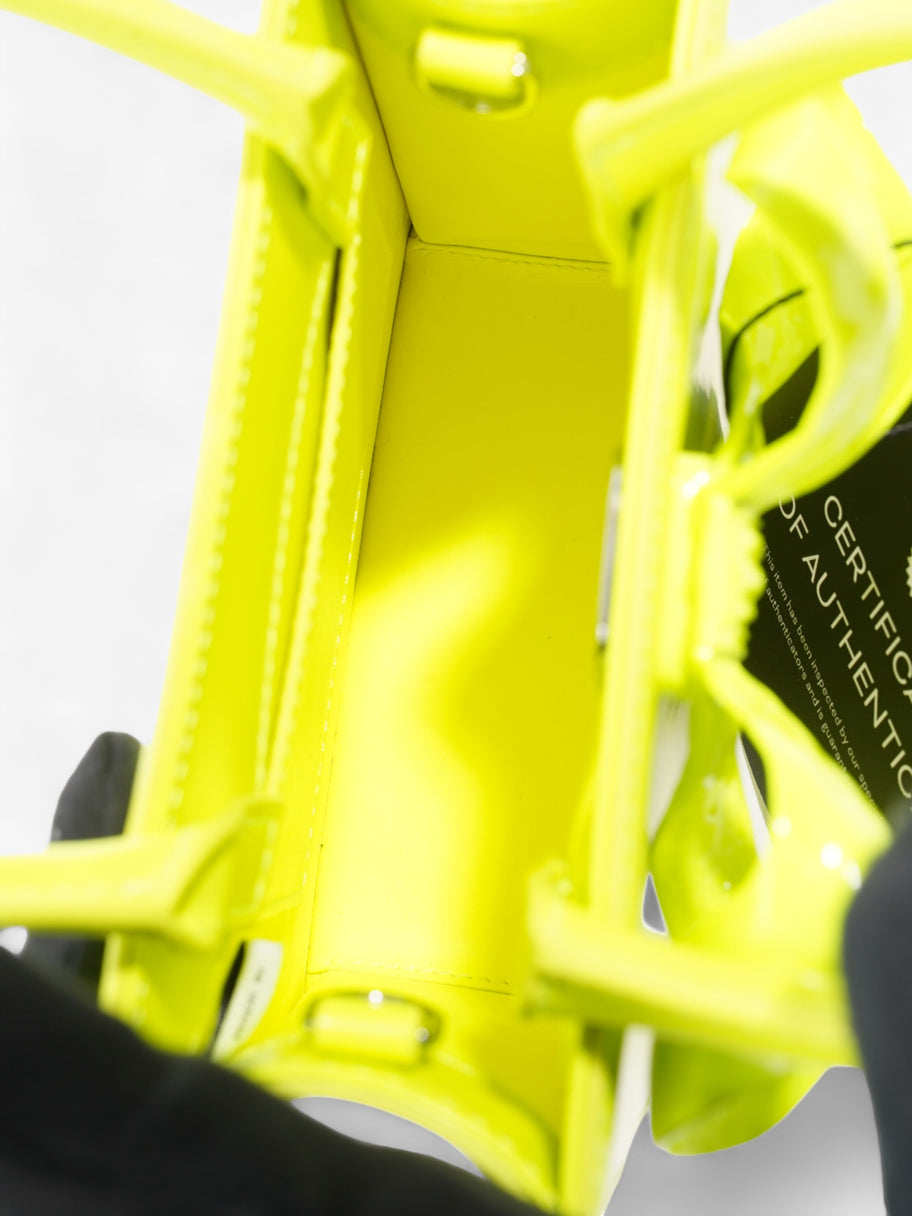 Self Portrait Mini Bow Neon Yellow Calfskin Leather Image 6