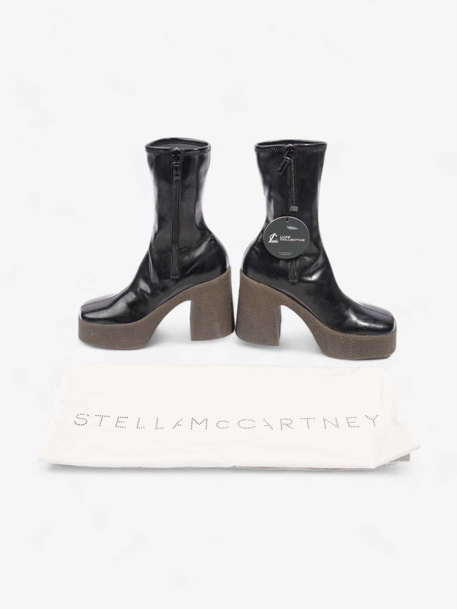 Stella McCartney Chunky Ankle Boots 100mm Black PVC EU 35 UK 2 Image 10