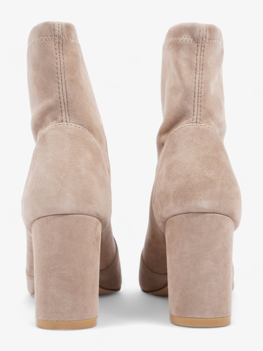 Stuart Weitzman Block Stretch Bootie 75mm Nude Suede EU 37.5 UK 4.5 Image 6