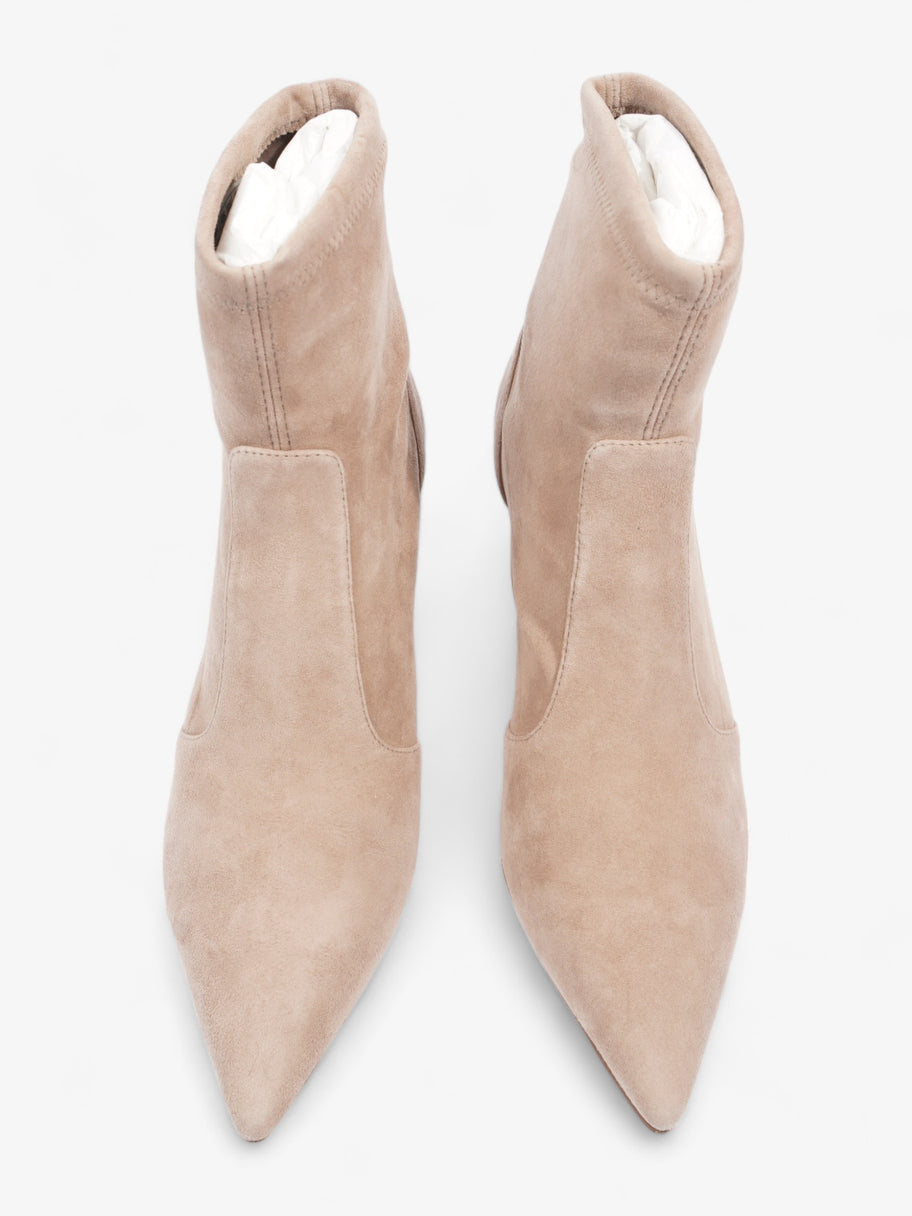 Stuart Weitzman Block Stretch Bootie 75mm Nude Suede EU 37.5 UK 4.5 Image 8