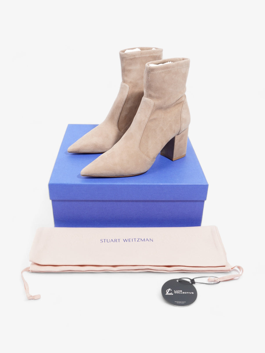 Stuart Weitzman Block Stretch Bootie 75mm Nude Suede EU 37.5 UK 4.5 Image 9