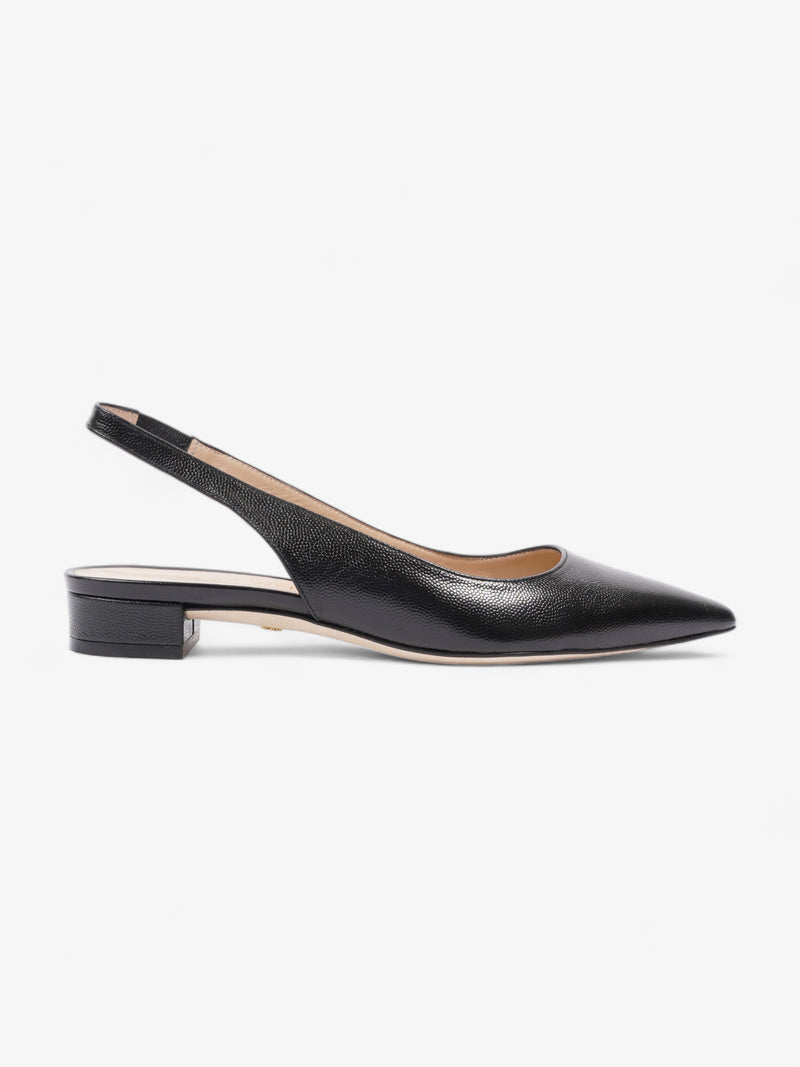  Stuart Slingback Black Leather EU 37.5 UK 4.5