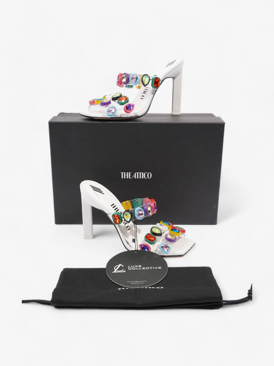 The Attico Nanci Embellished Heeled Mule 100mm White / Multi leather EU 37 UK 4 Image 10