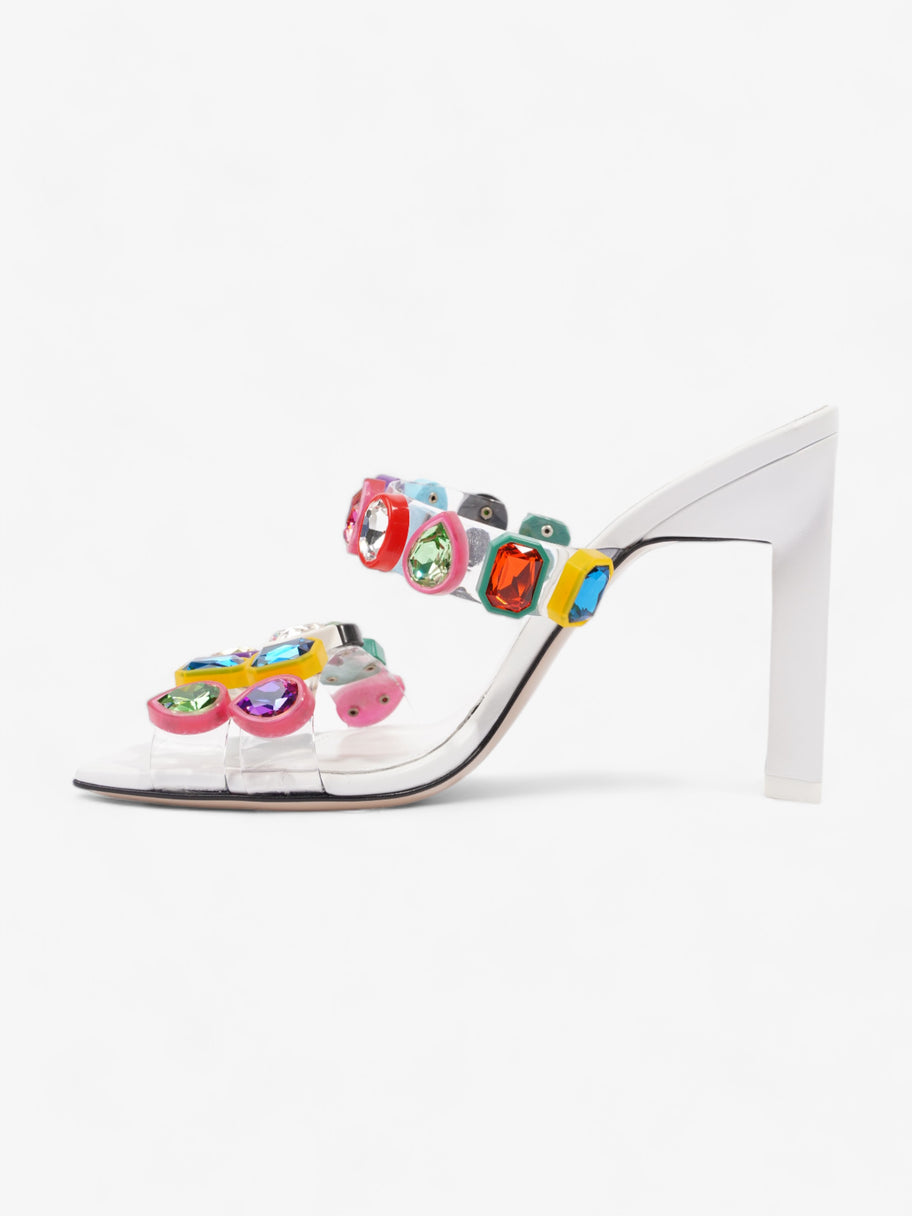 The Attico Nanci Embellished Heeled Mule 100mm White / Multi leather EU 37 UK 4 Image 3