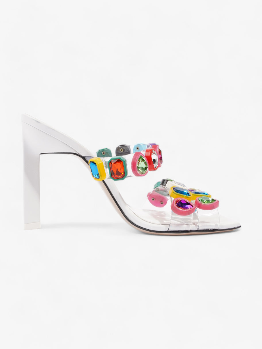 The Attico Nanci Embellished Heeled Mule 100mm White / Multi leather EU 37 UK 4 Image 4