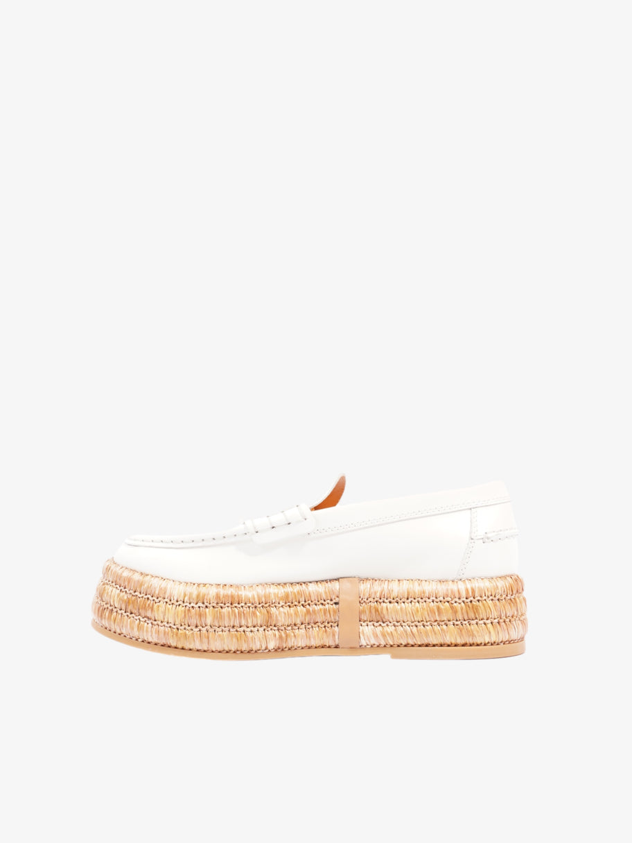 Tod's Platform Espadrille Loafers White Calfskin Leather EU 38 UK 5 Image 3