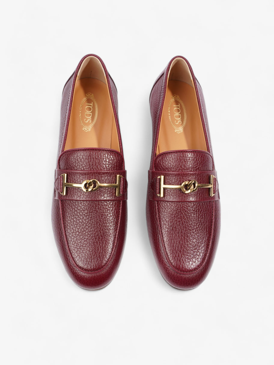 Tod's Gold Buckle Detail Loafers Burgundy Leather EU 36.5 UK 3.5 Image 8