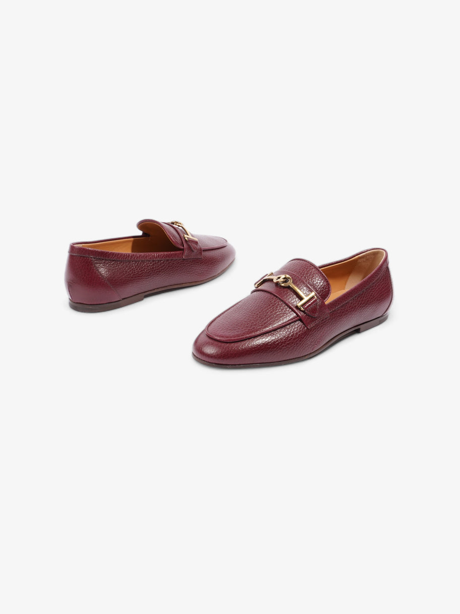 Tod's Gold Buckle Detail Loafers Burgundy Leather EU 36.5 UK 3.5 Image 9